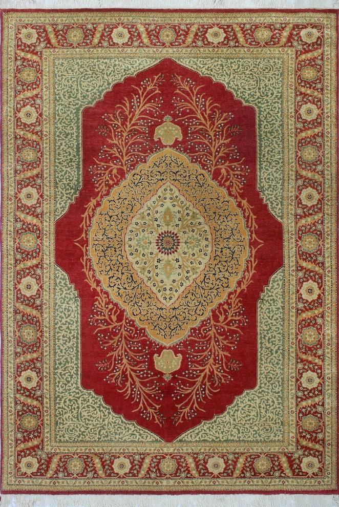 Turkish-Knotted Ankara Mylah Rust Rug 6'2"x9'2"