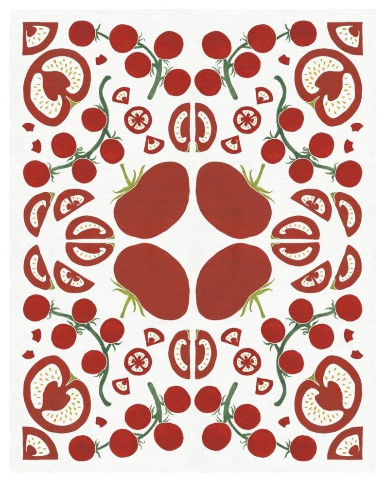 "Retro Tomato Otomi" Digital Paper Print by Elyse DeNeige, 22"x26"