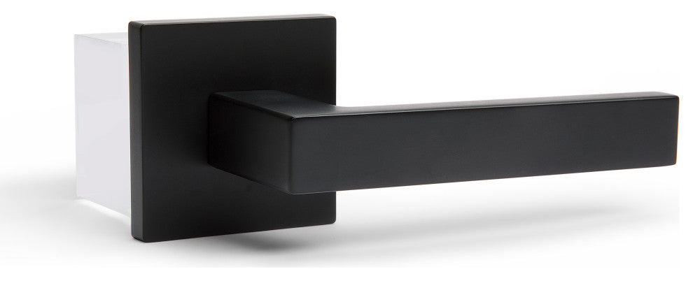 Modern Heavy Duty Designer Interior Door Lever - Allen Collection, Matte Black, Privacy Right Hand