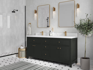 Sonoma 72" Double Sink Bath Vanity in Black Top, 2"  Viola Brown