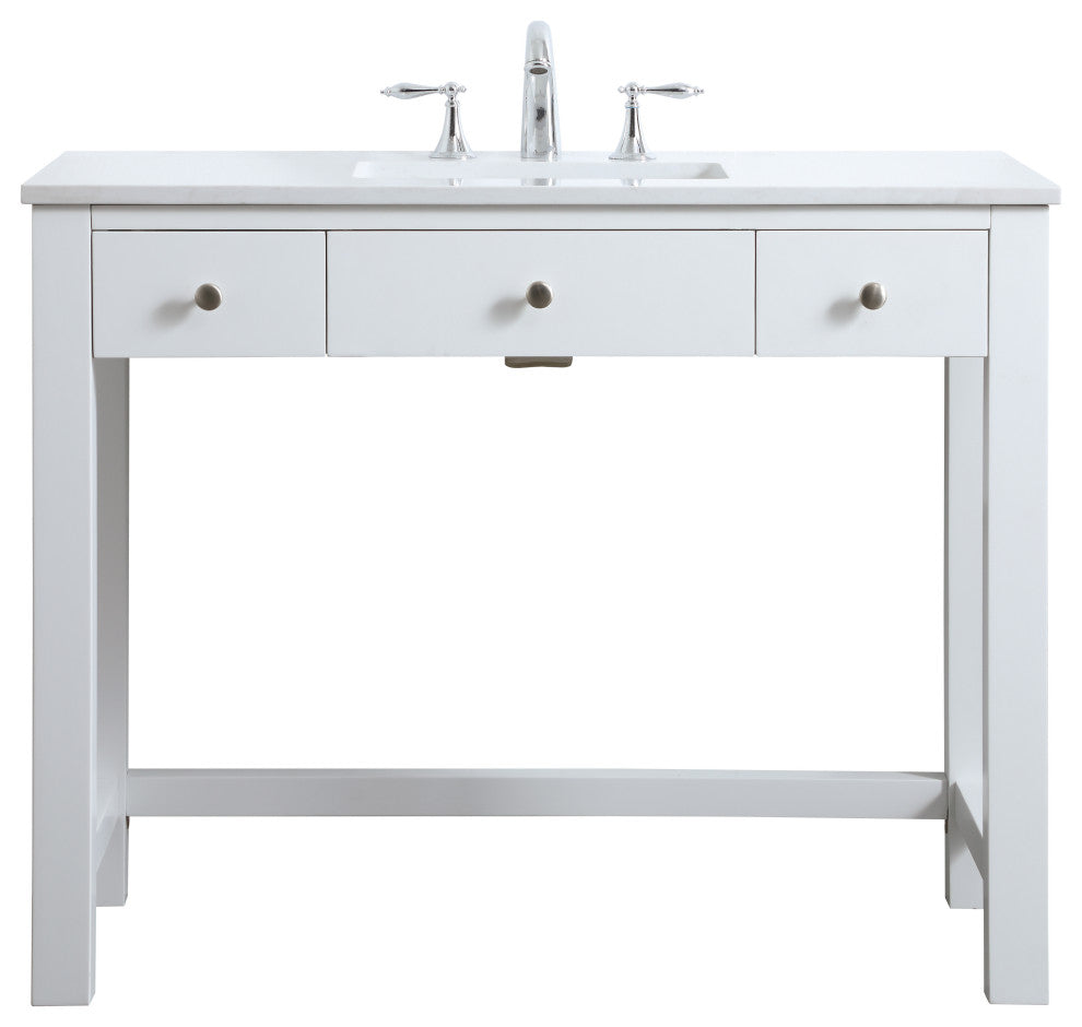 42" ADA Compliant Bathroom Vanity, White