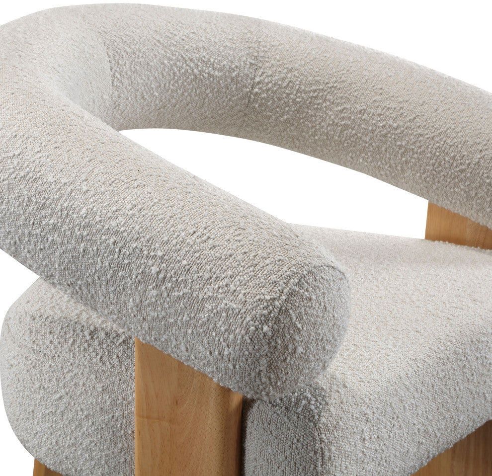 Winston Boucle Fabric Upholstered Accent Chair, Cream