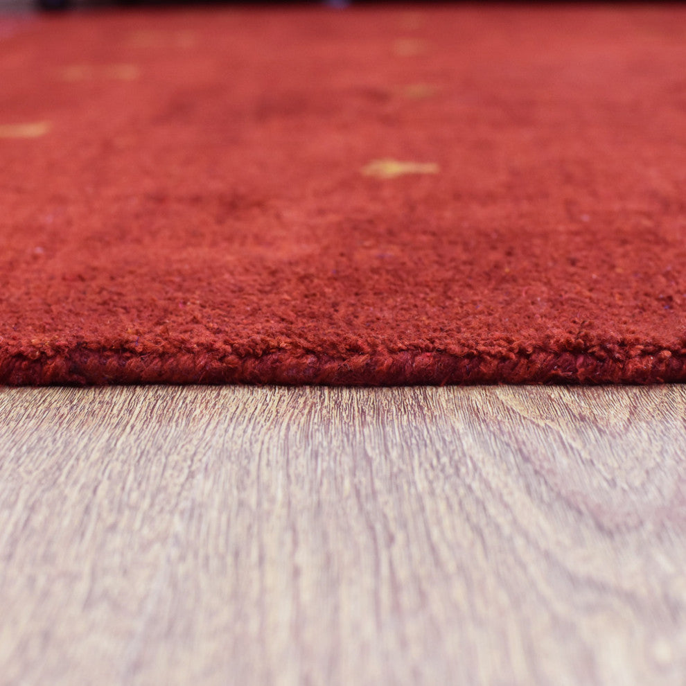 HAND KNOTTED LOOM SILK ECO-FRIENDLY AREA RUGS -8'x10',Rectangle,Red,Contemporary