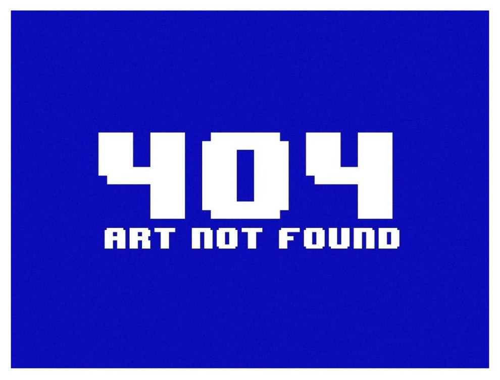 "Virtual Messages in the Real World - 404 Rectangle Blue" Paper Art, 34"x26"