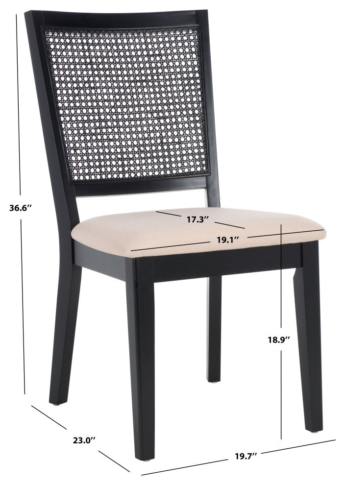 Safavieh Margo Dining Chair, Set of 2, Black/Beige, Black/Beige