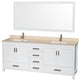 Wyndham WCS141480DWHIVUNSM70 80 Inch Vanity with Ivory Marble Top and Mirror