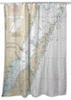 Betsy Drake Door County, Green Bay, WI Nautical Map Shower Curtain