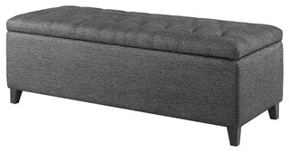Madison Park Shandra Upholstered Soft Close Storage Bench, Charcoal Gray