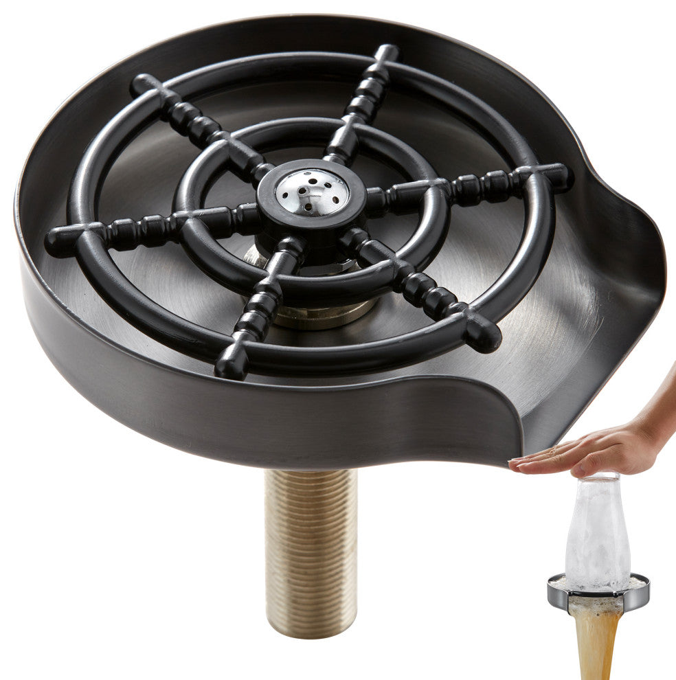 VEVOR Glass Rinser 10-Hole 360Â° Rotating Stainless Steel Washer ABS Cup Holder