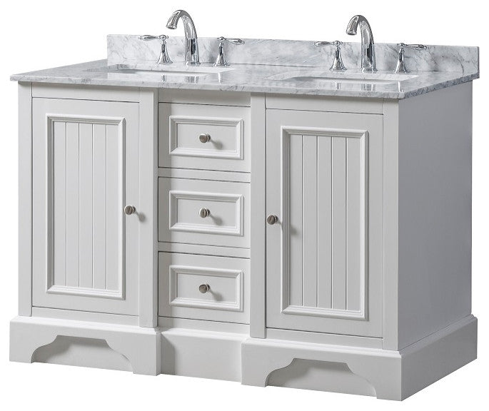 48" Kingswood Double Bath Vanity, White