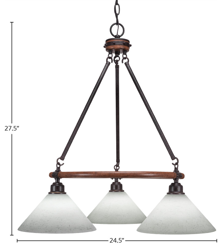 Blacksmith 3-Light Chandelier, White Muslin