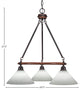 Blacksmith 3-Light Chandelier, White Muslin