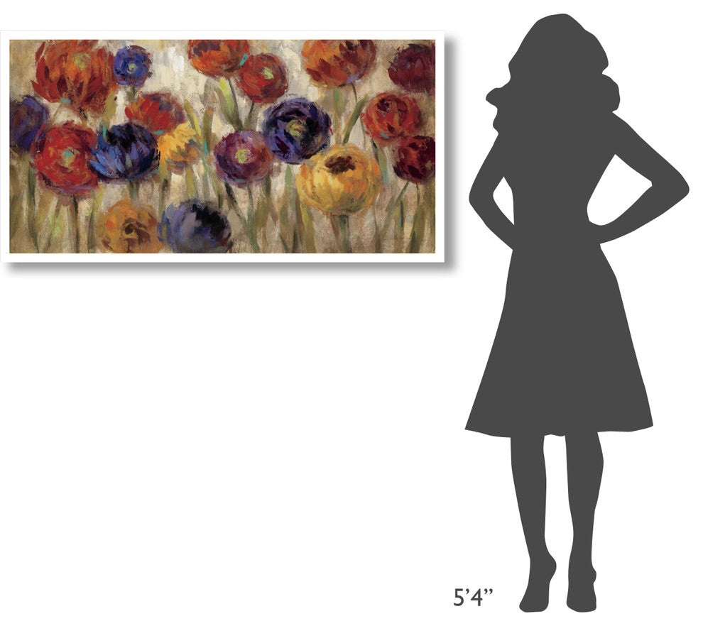 "Asters and Mums" Digital Paper Print by Silvia Vassileva, 50"x26"