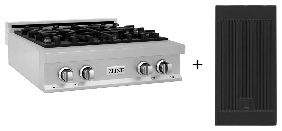 ZLINE 30" Gas Stovetop in Fingerprint Resistant Stainless Steel and Griddle