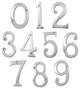 RCH Hardware Brass Modern Curvy House Number, 4-Inch, Various Finishes, Polished