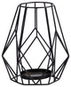 11" Geometric Black Metal Wire Votive Tea Lantern Candle Holder