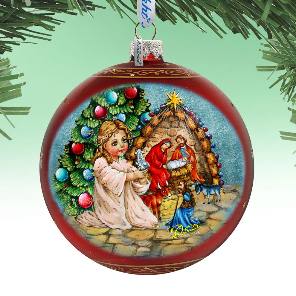 Christmas Miracle Lg Glass Ornament, Red