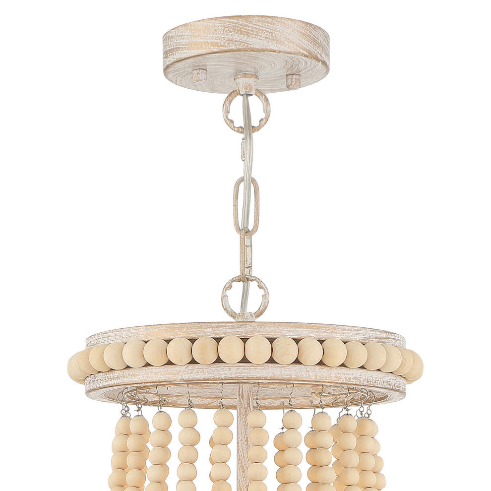 3-Light Lantern Empire Chandelier With Beaded Accents