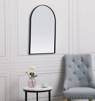 Metal Frame Arch Mirror 24X36 Inch, Black