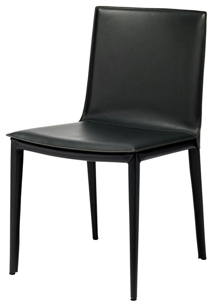 Nuevo Living Palma Dining Chair, Black Leather