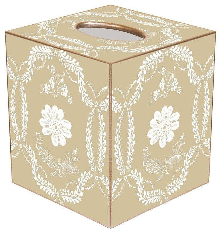 TB440 - Beige Provencial Tissue Box Cover