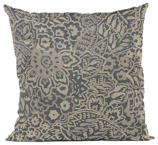 Plutus Blue Gardens Paisley Luxury Throw Pillow, 24"x24"