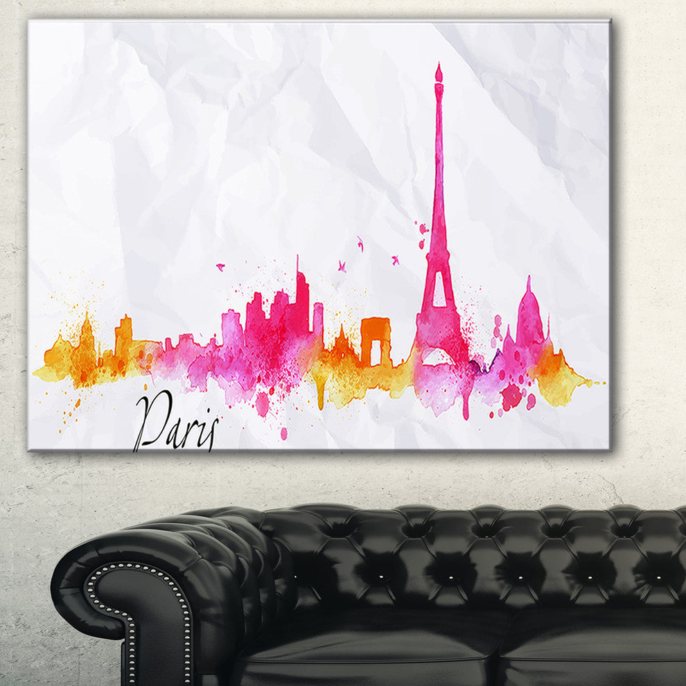 "Paris Pink Silhouette" Canvas Print