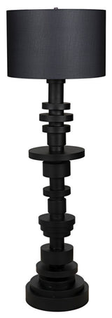 Wilton Floor Lamp with Shade, Black Metal