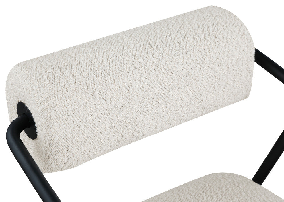 Carly Boucle Fabric Accent Chair, Cream