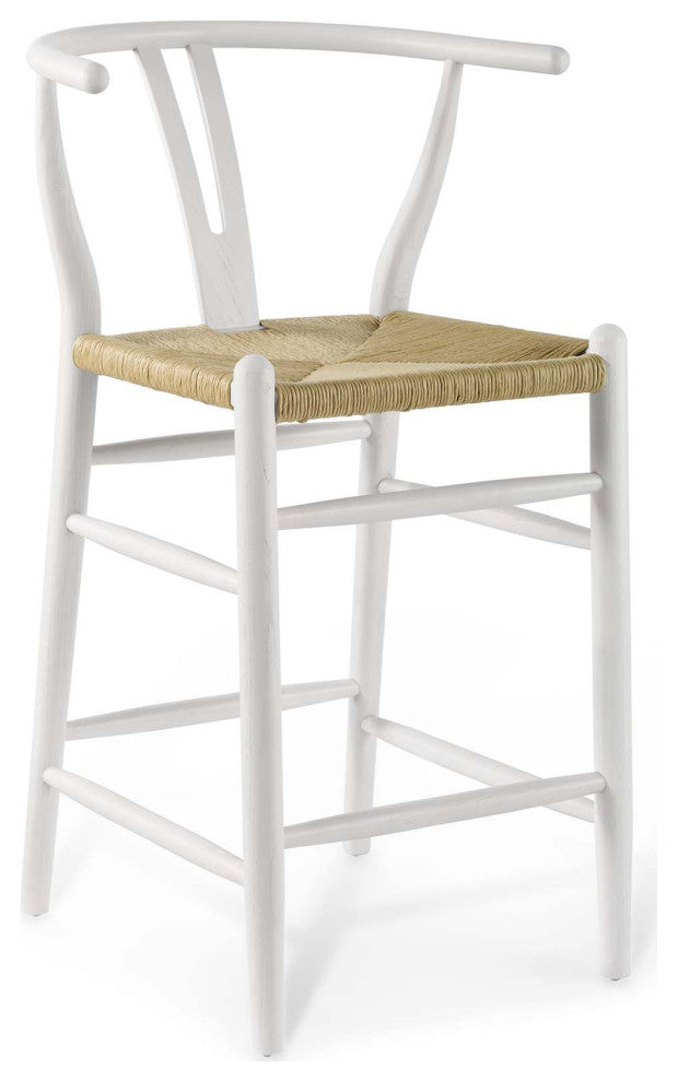 Amish Wood Counter Stool Set of 2-White