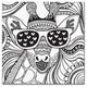 Hello Angel ''Cool Giraffe'' Canvas Art, 35x35