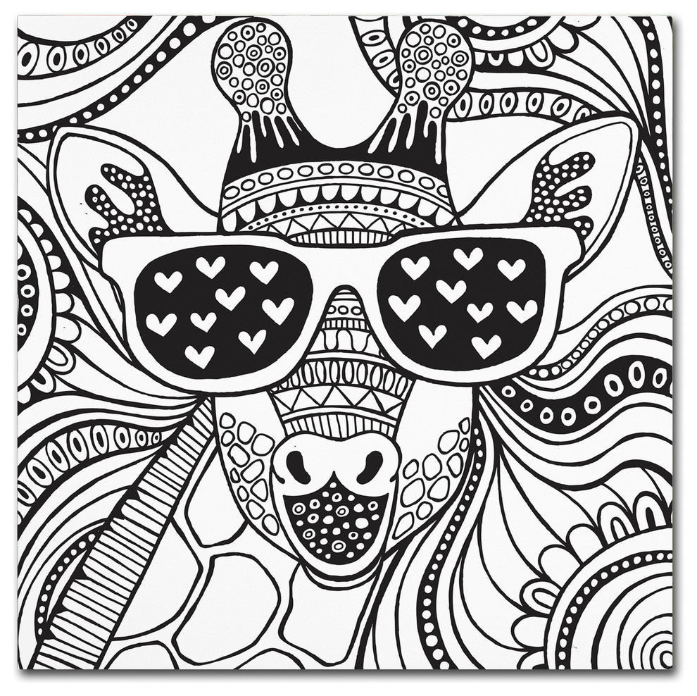 Hello Angel ''Cool Giraffe'' Canvas Art, 35x35