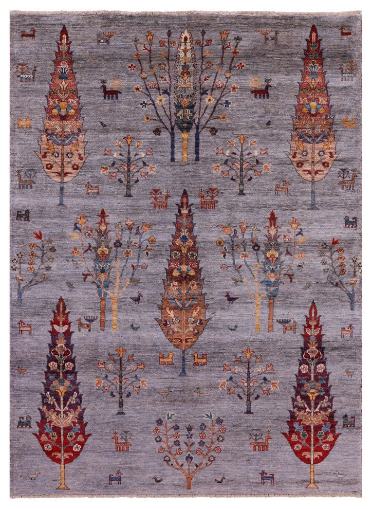 Tribal Persian Gabbeh Handmade Rug 5' 9" X 7' 10" Q5653