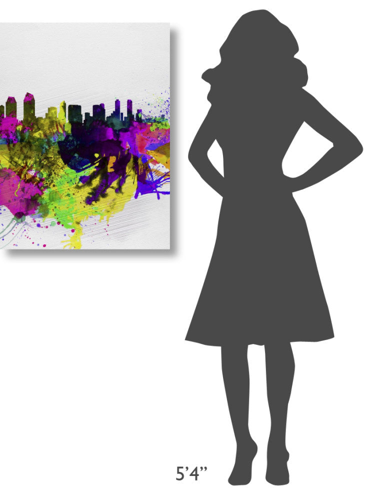 "San Diego Watercolor Skyline" Fine Art Print