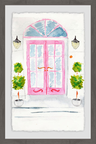 "Pink French Doors" Framed Painting Print, 20"x30"