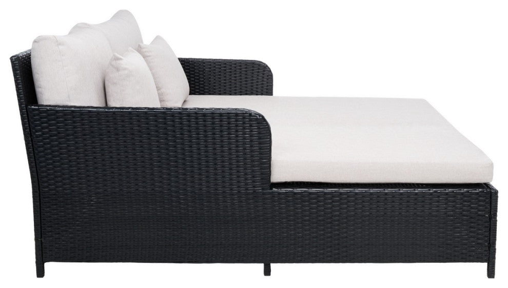 Safavieh Outdoor Cadeo Daybed Black / Light Grey