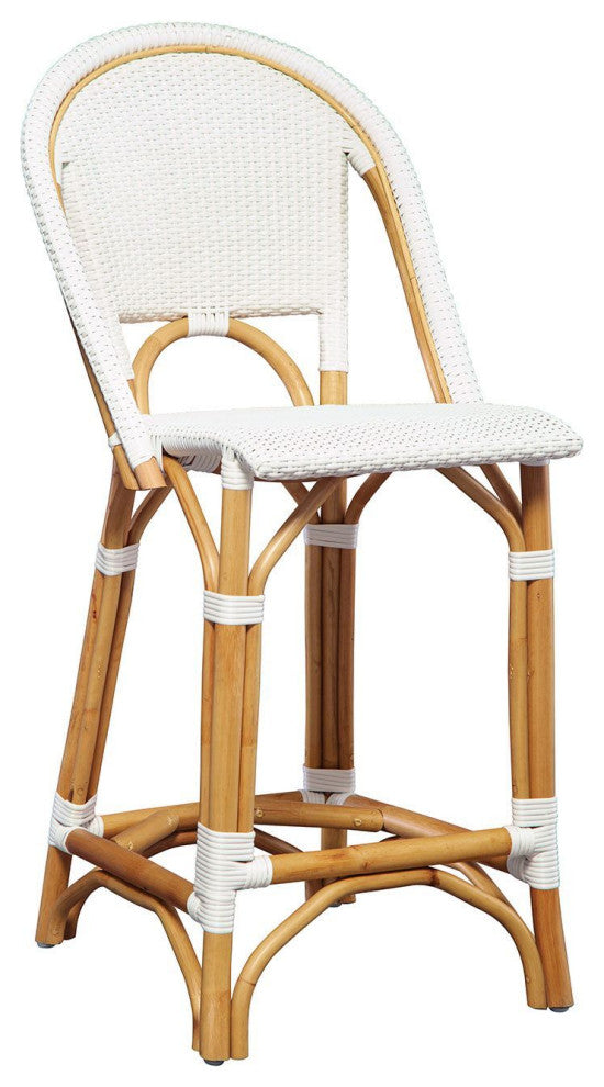 Leroy Rattan Counter Stool, White