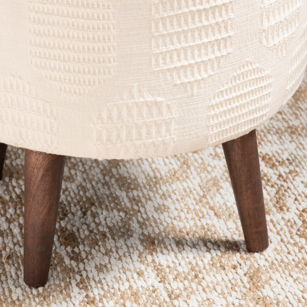 Anya Cream Round Stool
