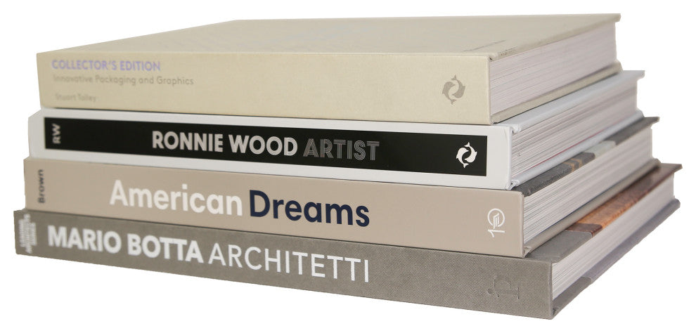 Decorative Books - Smokey Neutrals Coffee Table Stack - Set of 4 Grey Books