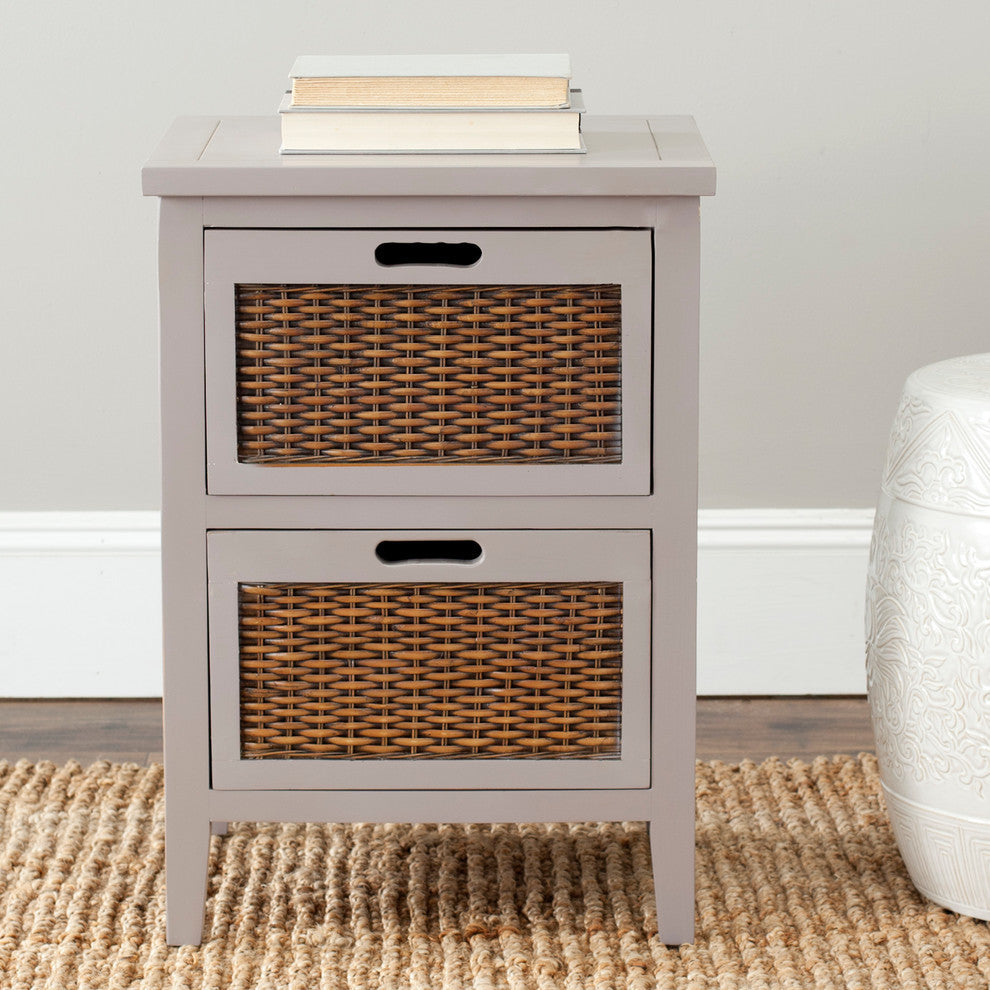 Safavieh Jonah 2-Drawer End Table, Quartz Gray