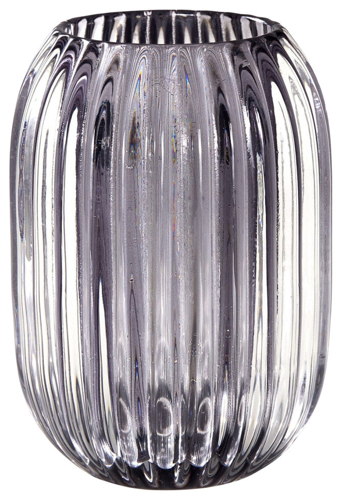 Smoke Grey Optical Glass Votive Holder