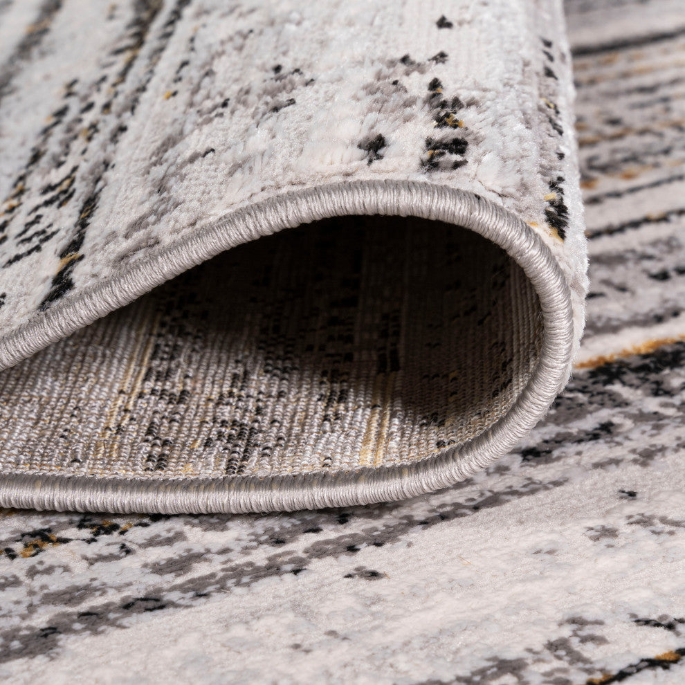 Loom Modern Strie' Area Rug, Gray/Black, 4 X 6