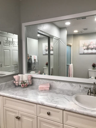 Meade Framed Wall Mirror, White, 28"x54"