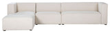 Premium Modular Upholstered Sectional, Beige, Left Arm Facing