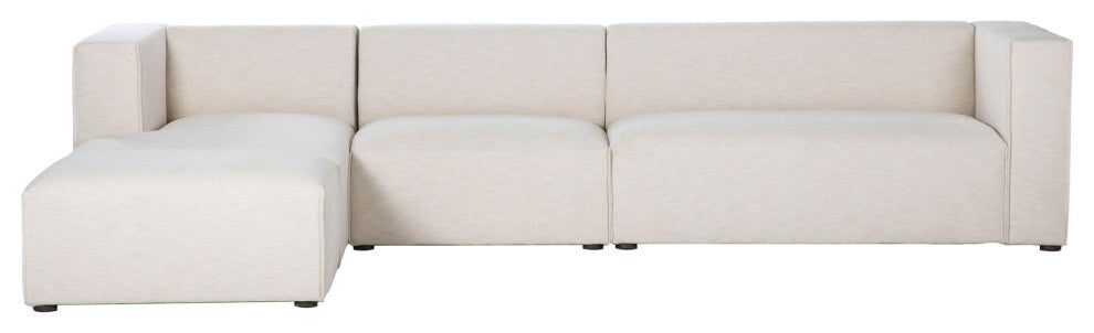 Premium Modular Upholstered Sectional, Beige, Left Arm Facing