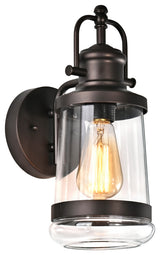 CHLOE Lighting Derrick Transitional 1Light Rubbed Bronze Outdoor Wall Sconce 14"