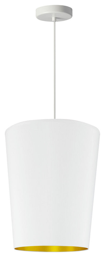 1 Light Paisley Pendant White on Gold, Small White