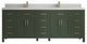 Cambridge 84 Double Sink Bath Vanity in Pewter Green 2" Carrara Quartz