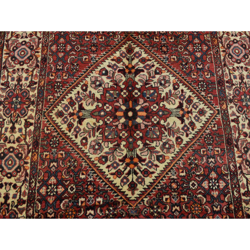 Red New Persian Bakhtiari Pure Wool Hand Knotted Runner Rug 5'3" x 11'