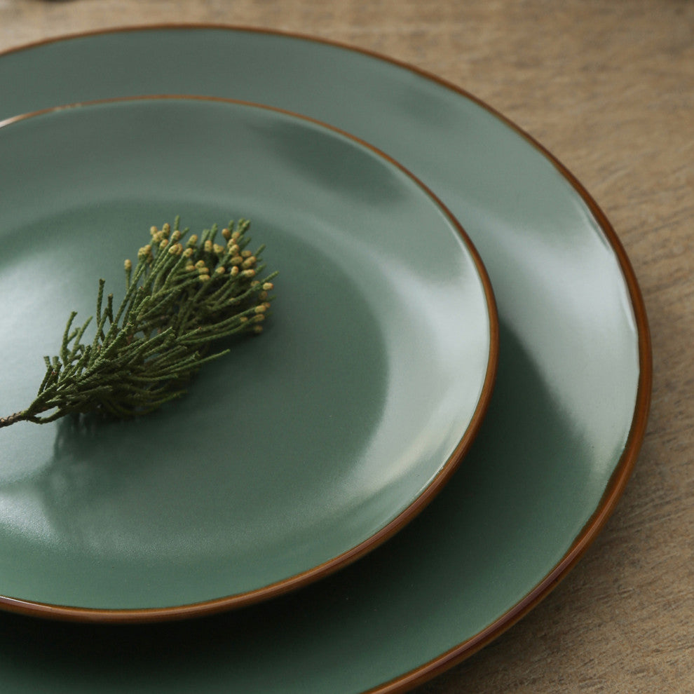 Stone Lain Brasa Stoneware 16 Piece Dinnerware Set, Green